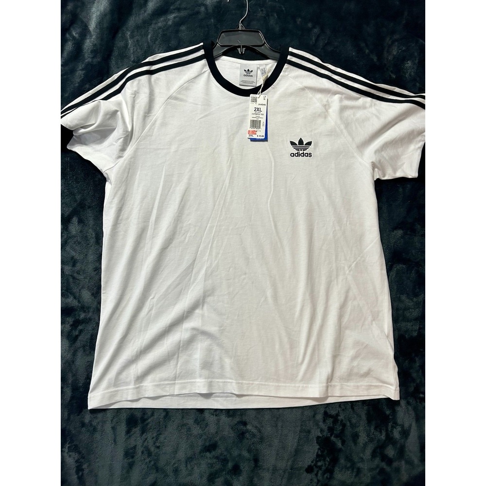 Adidas IA4846 Men's 2XL 3-Stripes White Originals T-Shirts (C3)
